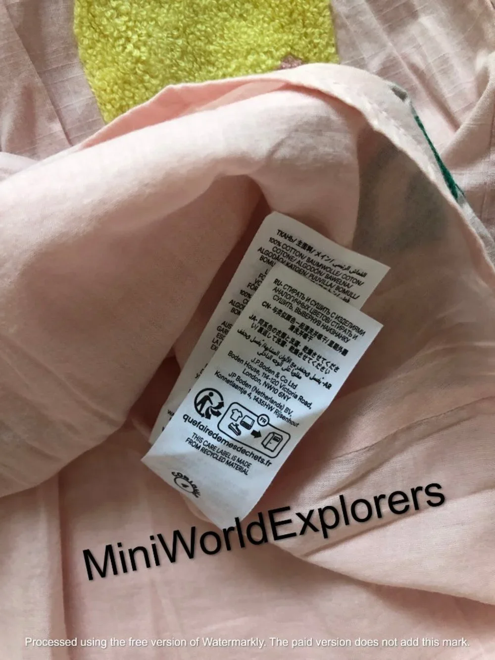 NWT Mini Boden Remy Button Through Pinafore Dress